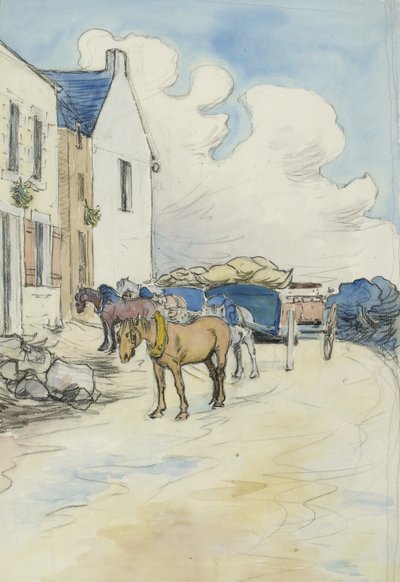 Fuera de la tienda de vinos de Robert Polhill Bevan